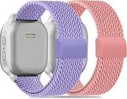 Folavii Braided Band Compatible with Cosmo JrTrack 4/3/2 SE/2/JrTrack & Gizmo Watch Adventrue 3 2 1/Gabb Watch 3e 3 2 1/SyncUP Kids Watch 2 1, 2 Pack Soft Breathable Strap Easy Buckle for Boys Girls