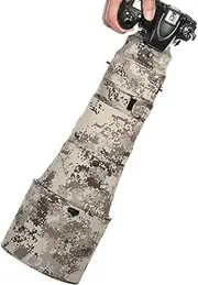 CHASING BIRDS Camouflage Waterproof Lens Coat for Nikon AF-S 400mm F2.8 E FL ED VR Rainproof Lens Protective Cover (Brown Grid, with 1.7X TC (TC-17E II))