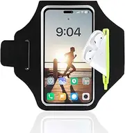 Running Armband Phone Holder, Sweatproof Arm Phone Holder for Running, Jogging, Gym - Phone Arm Strap Running Case Compatible with iPhone 16/15/14/13/12 Pro Max, Fits Phones up to 6.8"