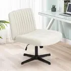 Advwin Criss Cross Legged Office Chair Armless Computer Chair with Wide Seat ...