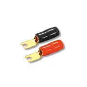 Aerpro 8 Gauge Fork Terminal - 6 Red 6 Black Suits 3mm Posts Packet of 12