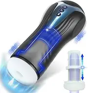 Full Body Automatic Male Masturbator Cup, MXUXEN Male Masturbators Penis Stroker with 7 Thrusting Vibrating, Blowjob Pocket Pussy with Textured Sleeve for Men's Masturbation Pleasure, Sex Toys for Men