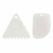 Dr. Oetker Kitchen Tools Classic Cake Comb and Dough Scraper Set Silver 12 cm