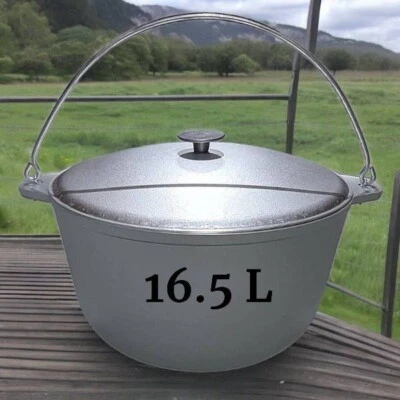 KAZAN Aluminum Talko cauldron with bow and lid OUTDOOR COOKING CAMPFIRE 16.5 L