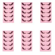 5 Pair Eye Lashes Wispy Faux Lashes Eye Eyelashes for Women