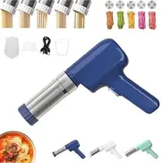 Electric Idiyappam Maker, Handheld Electric Pasta Maker, 5-in-1 Cordless Pasta Machine, Idiyappam Maker Indian Electric, Automatic Household Noodle Pressing Machine, 5 Molds (Blue)