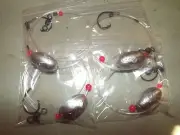 4 PACK GROUPER OR SNAPPER RIG WEIGHTED WITH 4OZ EGG SINKER. FREE SHIPPING