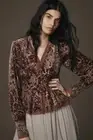 By Anthropologie Swing Velvet Peasant Top mauve color size M new with tag nwt