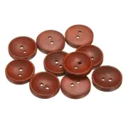 10pcs Wooden Sewing Button 20mm 2 Holes Round Craft Button Caramel