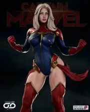 Captain Marvel Fan Art Resin Statue Pro Painted 1/4 Scale- Made To Order