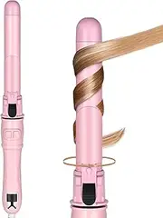 GREEN BREATH Classic Rotating Curling Iron,Automatic Roating Hair Curler,Negative ion Curler,1.1inches(About 28mm) Curling Iron for Long Hair,Beach Waves Hair Curler,Double Voltage,Pink