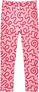 [Joisal] Fun Red Line Doodle Pattern Girls Leggings 4T Comfortable Stretch Pants for Girls