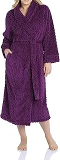 [Magnolia Lounge] Women's Full-Length Lux Sherpa Fleece Dressing Gown | Ultra-Soft, Warm Bathrobe | Luxurious Shawl Collar Robe with Pockets | Women's Bathrobe for Winter