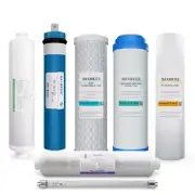 9 Stage RO System Filter Set 3 in1 Alkaline UV 2 Pins Bulb + 50GPD Membrane