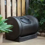 Black Compost Tumbler Garden Food Scraps Organic Fertilizer Composter Plastic