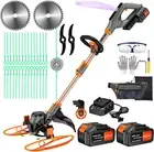14-Inch Cordless String Trimmer & Edger, (2 X 21V 4.0Ah Electric Brush Cutter Ba