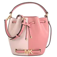 在飛比找ETMall東森購物網優惠-MICHAEL KORS 金字MK LOGO鵝卵石紋皮革中水