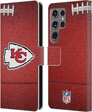 Head Case Designs Officially Licensed NFL Football Kansas City Chiefs Graphics Leather Book Wallet Case Cover Compatible with Samsung Galaxy S24 Ultra 5G