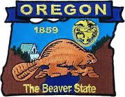 [Artisan Owl] Oregon State Shaped Map Embroidered Patch, with Iron-On Adhesive