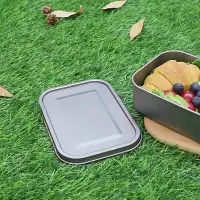 在飛比找Yahoo!奇摩拍賣優惠-小七新品戶外純鈦飯盒野餐便當盒野炊便攜鈦合金野餐盒露營餐具密