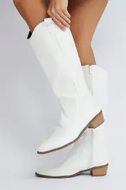 Ally Fashion White Western Boots - Size 8, Women's Shoes