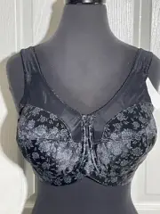 Venus #7101 Full Coverage Bra 48DD Wire Free Black NWT