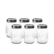 Salisbury & Co Old Fashioned Mason Jar with 2pc Lid 500mL Set of 6