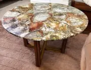 48" Petrified Wood Coffee Center Table Luxurious Hallway Countertop Home Decors