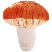 1Pc 20cm Creative 3D Shiitake Pillow Can Be Removed And Washed With Plush Toys (Orange White)