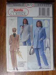 Burda Couture Sewing Pattern 3872 Size 10-20 UNCUT Ladies Pant Suit