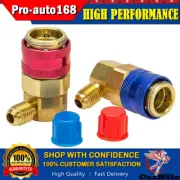 2Pc High Low HVAC AC Quick Coupler Adapter Fitting Manifold Gauge Conversion Kit