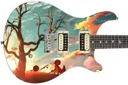 Guitar Skin Axe Wrap Re-skin Vinyl Spaghetti Tree Western Dessert Sun 904