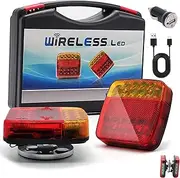 Wireless Trailer Lights Kit, 2025 Upgrade Magnetic Wireless Led Trailer Rear Lights Kit, 100FT Range Rechargeable LED Tail Tow, for Truck RV Camper Boat Caravan (1 Set)