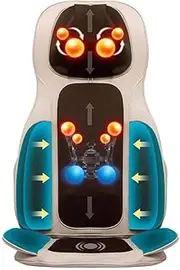 Neck & Back Massager with Heat, Full Back Kneading Shiatsu or Rolling Massage, Massage Chair pad with Height Adjustment, Back Massager for Neck and Shoulder