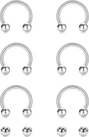 [D.Bella] 18g Nose Rings Hoops Surgical Steel Septum Rings Piercing Hypoallergenic Hoop Nose Ring Horseshoe Earring Lip Hoop 10mm Nose Hoops Silver Rose Gold Black Nose Hoop Ring