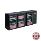 Drink Fridge 3 Glass Sliding Doors 536L Black 2002x513x885mm Commercial Cooler