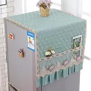 Namzi Refrigerator Cover Cloth Single Double Door Refrigerator Dust Cover Lace Fabric Home Dust Cover 170 * 70cm (Style 6-Blue)