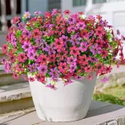 Artificial Flowers for Outdoors, 12 Bundles Multicolor Faux Light Purple Red