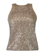 Brunello Cucinelli Sequin Embellished Sleeveless Tank Top XXS,S,XL,L,M Nude
