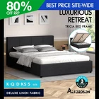 ALFORDSON Bed Frame Queen Double King Single Gas Lift Storage Base Charcoal