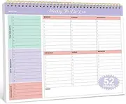 Weekly To Do List Notepad with 52 Undated Sheets（8.5"×11"）- Weekly Desk Planner for Women & Man,Work and Home - Violet Dream