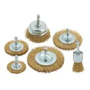 Draper Brassed Steel Crimped Wire Brush Set 6 Piece 6.35mm Hex Shank 07436