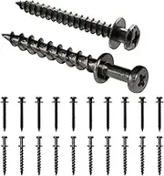 laffeya Picture Hanging Screws, Double-Headed Bear Claw Screw, 4in1 Hooks for Sawtooths, D-Rings, Wire and Keyholes (40, Black Mix Size)