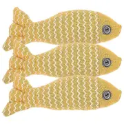 3pcs Cat Non-woven Stuffed Fish Toy Interactive Toys Cat Chewing Toy Cat Teaser