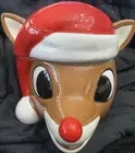 Rudolph The Red Nose Reindeer Canister/ Cookie Jar Rare HTF Christmas Holiday