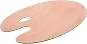 STOBOK Child-Friendly Wooden Palette Oval Shape Thumb Hole Paint Palette for Boys and Girls Artists Easy to Clean
