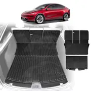 2-In-1 Boot Liners for Tesla Model Y Juniper 2025-Onwards All Weather Heavy Duty Back Seat Cargo Mats Car Trunk Luggage Tray Accessories