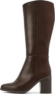 [Soda] “Study” ~ Women Pointed Toe Low Heel Knee-High Boot with Side Zipper