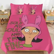 a1574 Bob\'s Burgers Louise Duvet Cover Set, 3 Piece Bedding Set 86x70" Double Sided Printing Decorative Comforter Cover Set (1 Duvet Cover + 2 Pillow