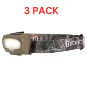 Browning Night Gig Flat Dark Earth Camo Hunting LED Head Lamp Light 3 PACK